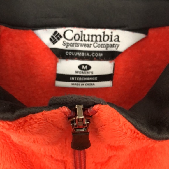 Columbia Orange/Coral Interchange Women’s Fleece Jacket Sz. M - Picture 5 of 10
